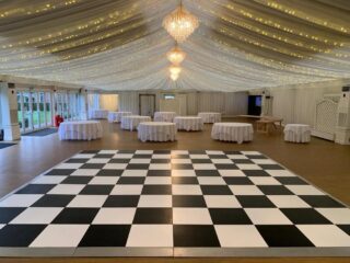 large black and white Dance Floor Oxford Tent Company